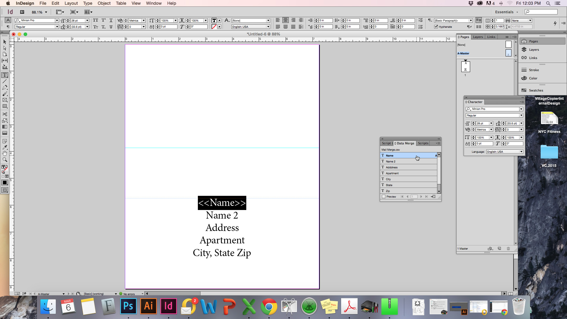 Data merge INDESIGN